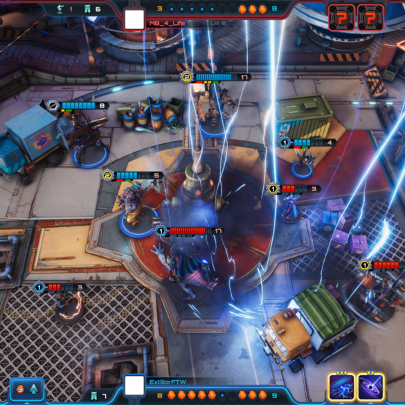 Screenshot von neuem Runden basierten Tabletop Spiel Moonbreaker mit Spielfiguren die sich im Kampf befinden