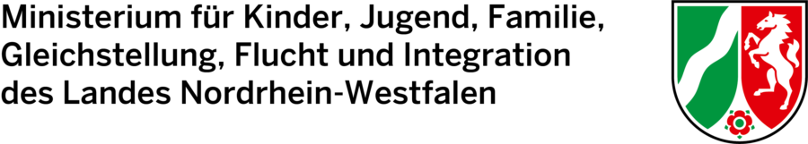 Logo des Ministeriums für Kinder, Jugend, Familie, Gleichstellung, Flucht und Integration des Landes Nordrhein-Westfalen.